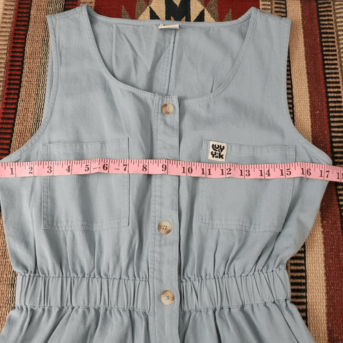 Mono Lucy & Yak JUNI 100 % Algodón Orgánico Talla S Azul Claro Cónico - Imagen 7 de 11