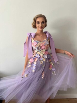3d flower dress women Floral Women's Strappy Dress Party Dress Embroidery Sheer Lace A Line Wedding Dress Princess Dress (Purple-mini,Large,US,Alpha,Large,Regular,Regular) at Amazon Women's Clothing store Flirty and flowy in our Stephanie Dress Stephanie Dress, in 3D Floral
