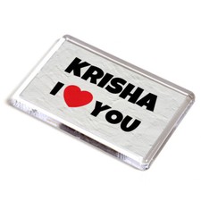 FRIDGE MAGNET - Krisha - I Love You - Name Gift