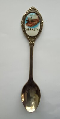 Retro Sammlerstück Teelöffel Edelstahl Gibraltar Motiv