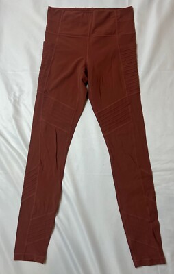 Athleta Stash Pocket Moto Tight Leggings Rust Red  Women's Size XS