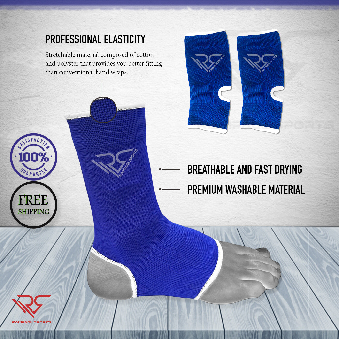 MMA Ankle support Brace Leg Arthritis Injury Gym sleeve Elasticated