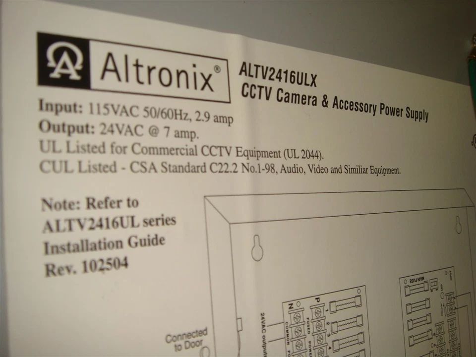 ALTRONIX ALTV2416ULX 16 CHANNEL OUTPUT 24V CCTV POWER SUPPLY W POWER CORD - Image 3 of 4