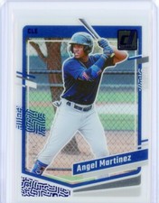 2023 Panini Chronicles Clearly Donruss ANGEL MARTINEZ RC Rookie Purple 3/25