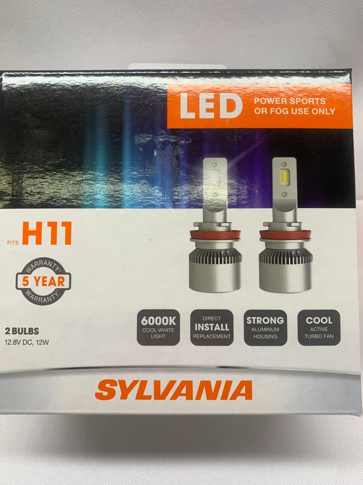 Sylvania LED Power Sports For Fog Use Only-12.8V DC/12 watt Bulbs-X2- Fits H11 - Image 2 of 4