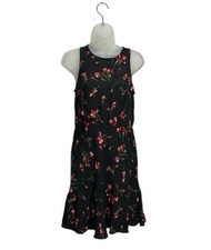 JCREW Ruched-waist dress in falling floral Sz 2 In Multi Black J3660