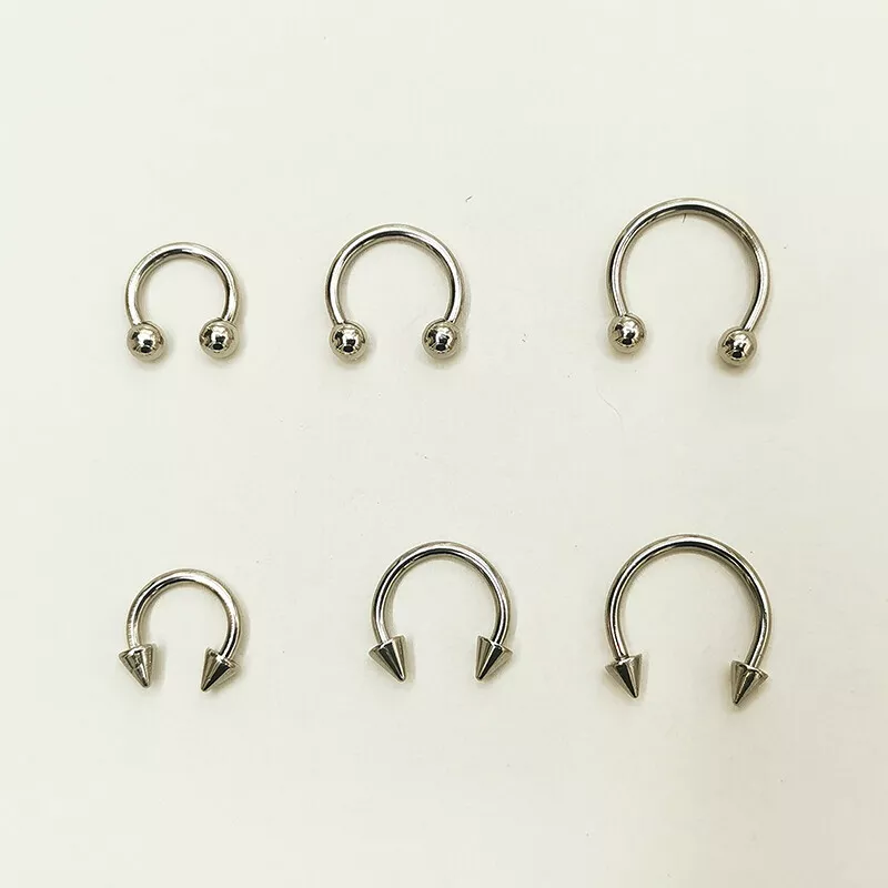 100pcs/lot Body Piercing Nose Septum Hoop Jewelry Ear Horseshoe Ring  Wholesale