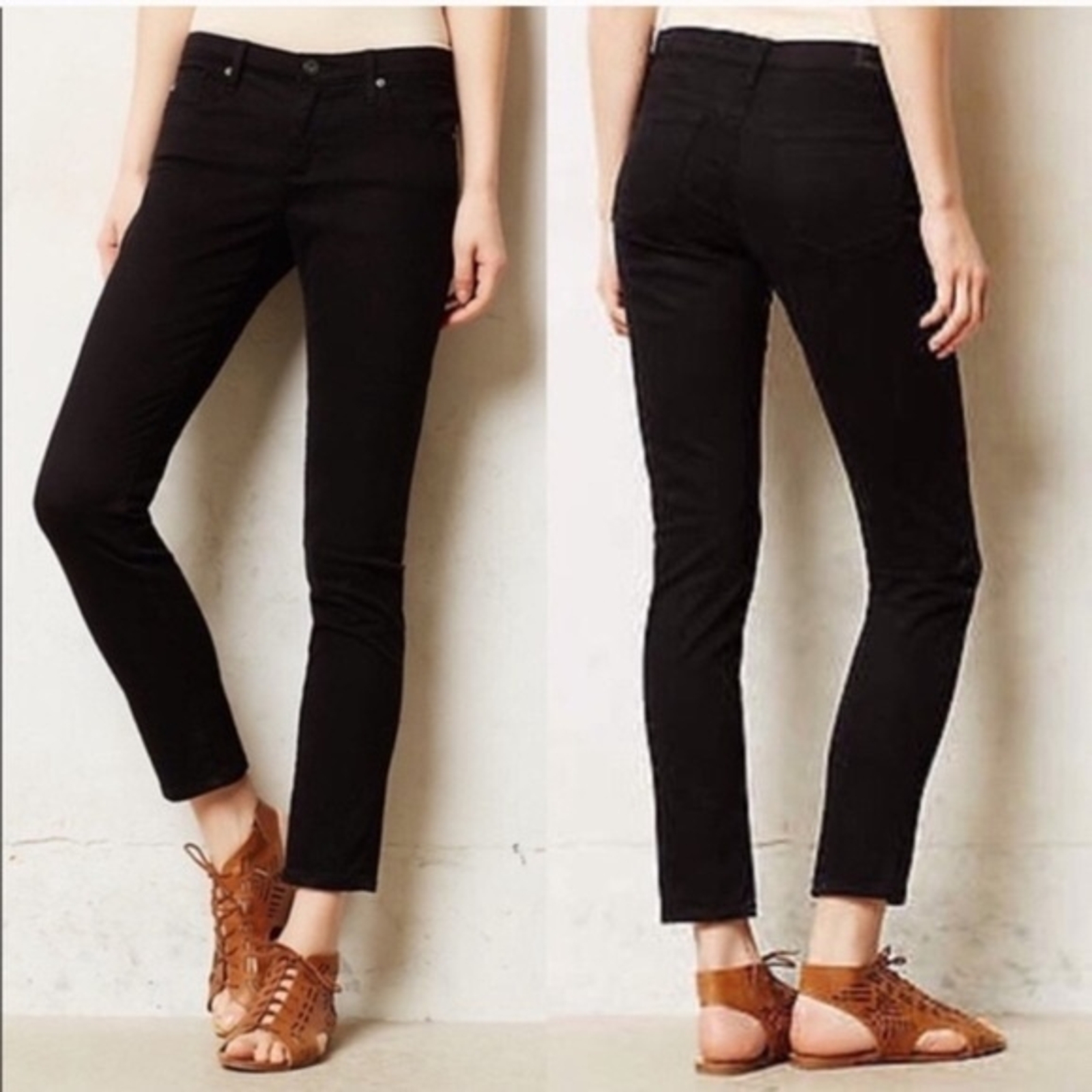 AG Adriano Goldschmied The Stevie ankle slim straight leg Black Women's Size 26