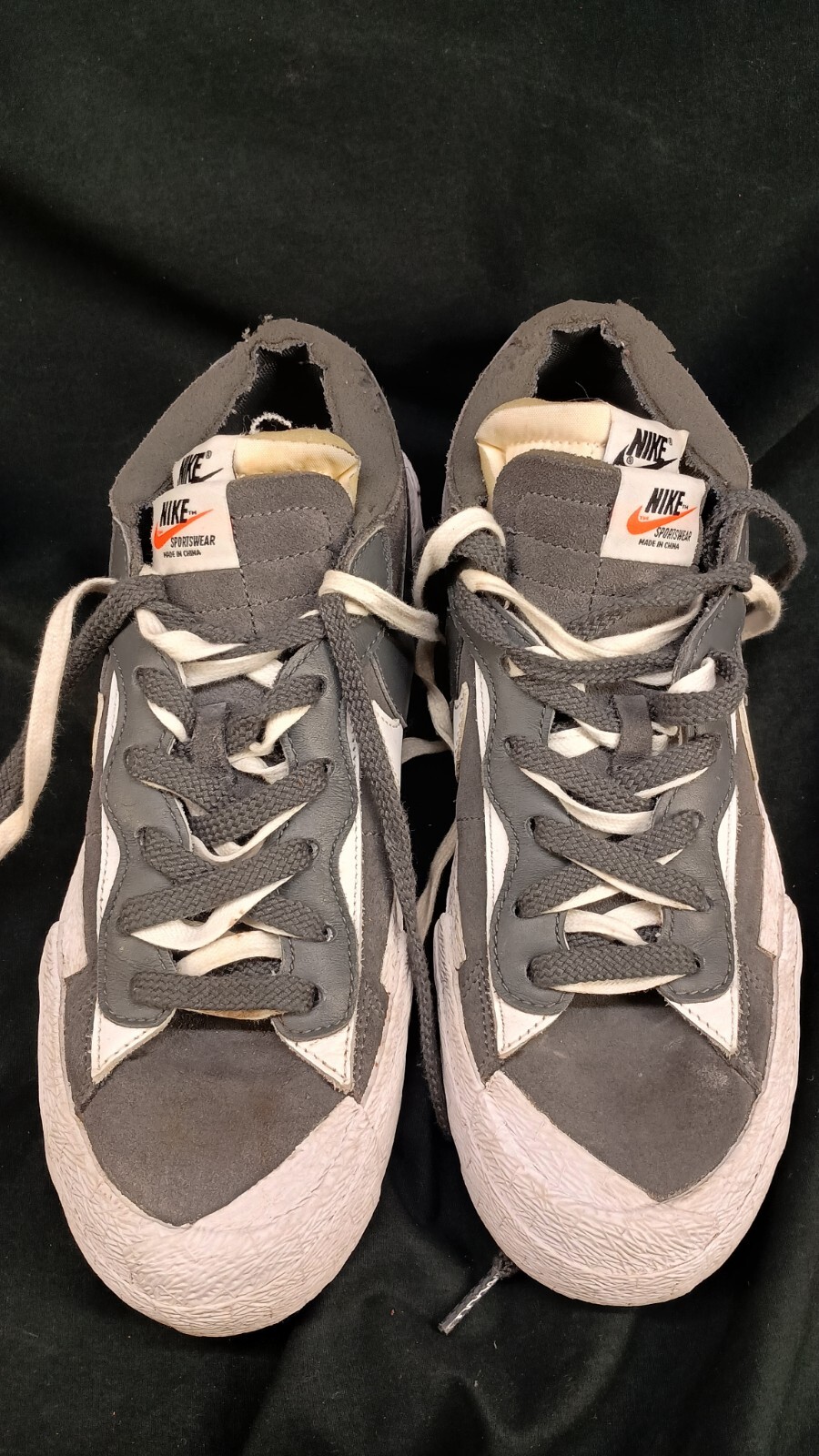 SACAI X NIKE Nike sacai x blazer basso grigio ferro DD1877 002 taglia uomo taglia 8