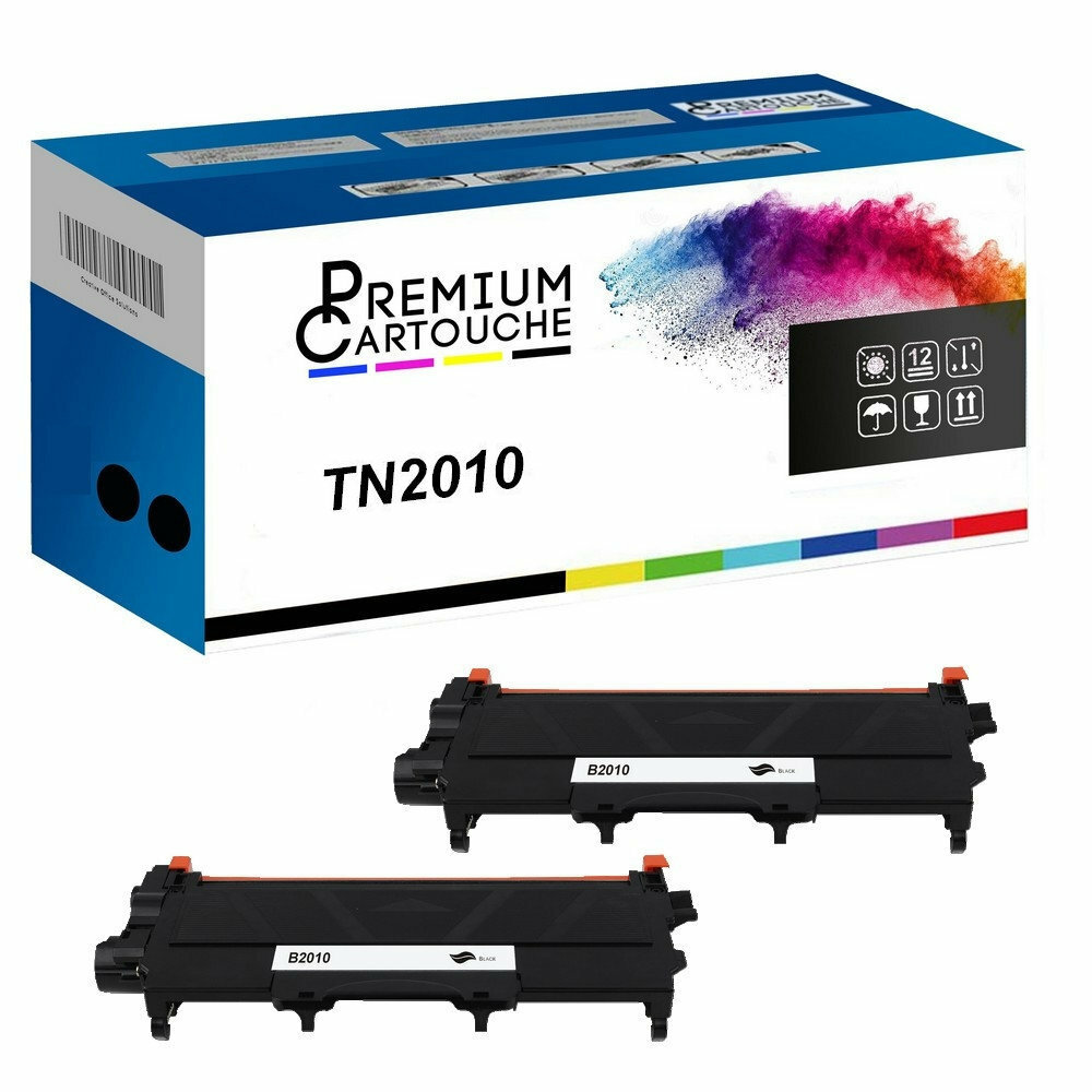 Cartouche TN-2010 noir de précision double pack toner pour textes nets sans bavure