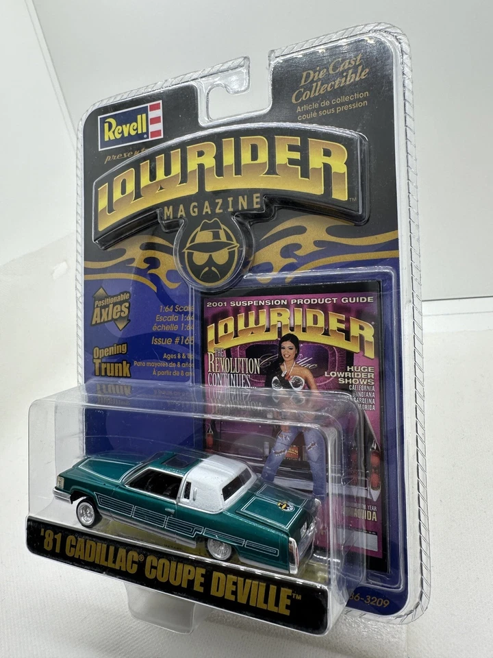Revell Lowrider Magazine 1981 Cadillac Coupe Deville 1:64 Green Diecast Car 2004 - Image 3 of 4