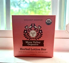 Moon Valley Organics Herbal Lotion Bar, Bergamot Geranium, 1.9 Oz