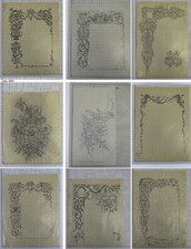9 DISEGNI DECORO FLOREALI VINTAGE FATTI MANO PER DECORAZIONE TIPOGRAFICA DR2