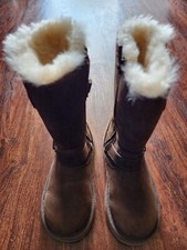 UGG KENSINGTON S/N 1969 KIDS YOUTH GIRLS DARK BROWN SIZE 11 USED