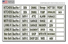 Household Electrical Panel Circuit Breaker Labels Vinyl Stickers White v. 56 PCS