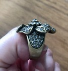 HEIDI DAUS White/Colorless Ribbon Blossom Flower Swarovski Crystal Ring — photo 3