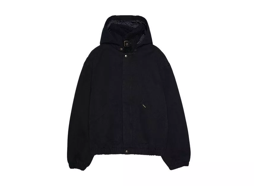 Blouson bomber noir doublé fausse peau de mouton Supreme