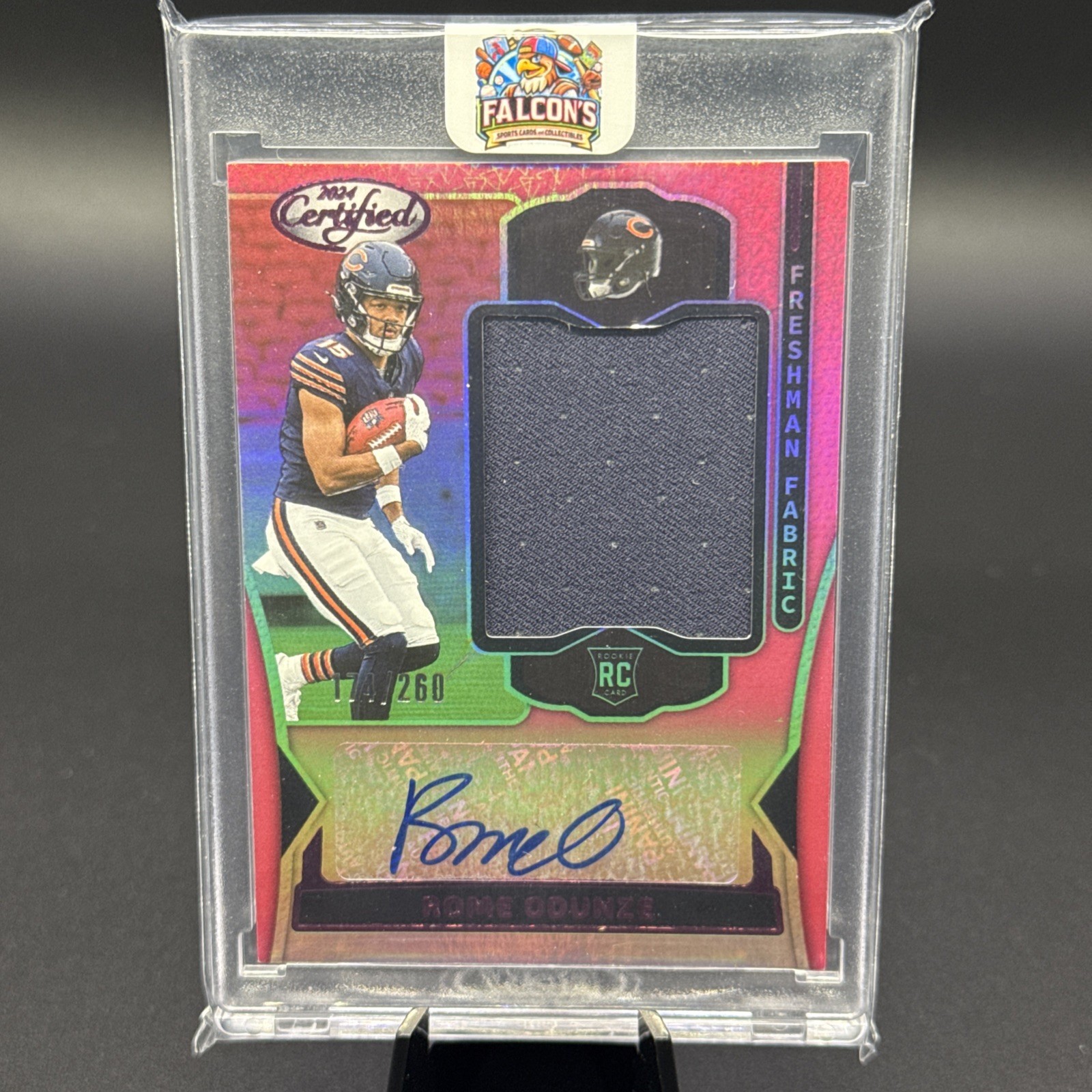 2024 Panini Certified - Freshman Fabric Mirror Signatures Pink Rome Odunze /260