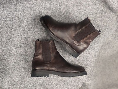 St. Moritz Design Olimpiadi brown leather fur chelsea Ankle Casual Pull On Boots