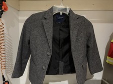 Janie and Jack Gray Herringbone Tweed Wool Lined Blazer/pants 2-Button Size 5