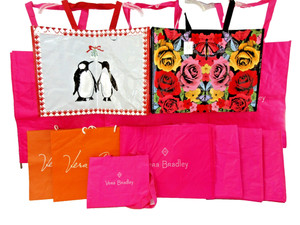 VERA BRADLEY Shopping Bags Assorted Lot of 12 - Reusable