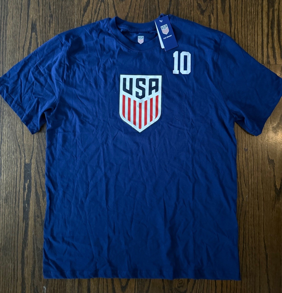 Christian Pulisic #10 USA Soccer T Shirt Men L Blue NWT USMNT 2026