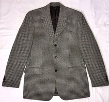 VTG 90 s Vergani Wool Houndstooth 41R Italy Dead Stock Classic Preppy Blazer