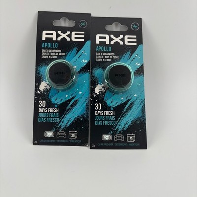 Axe Apollo Car Air Freshener 2 Pack New Sage Cedarwood Mini Vent Clips 30 Day