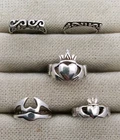 Lot of 5 Sterling Silver Vintage Bands Rings Carved or Pierced Designs