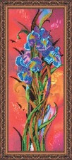 Bead Embroidery Kit "Iris" Stitching Handmade Beadwork