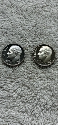 Lot Of 2 1988S Proof Roosevelt Clad Dimes