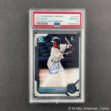 Ian Lewis 1st Auto 2022 Bowman Chrome Prospects #CPA-IL Marlins PSA 10