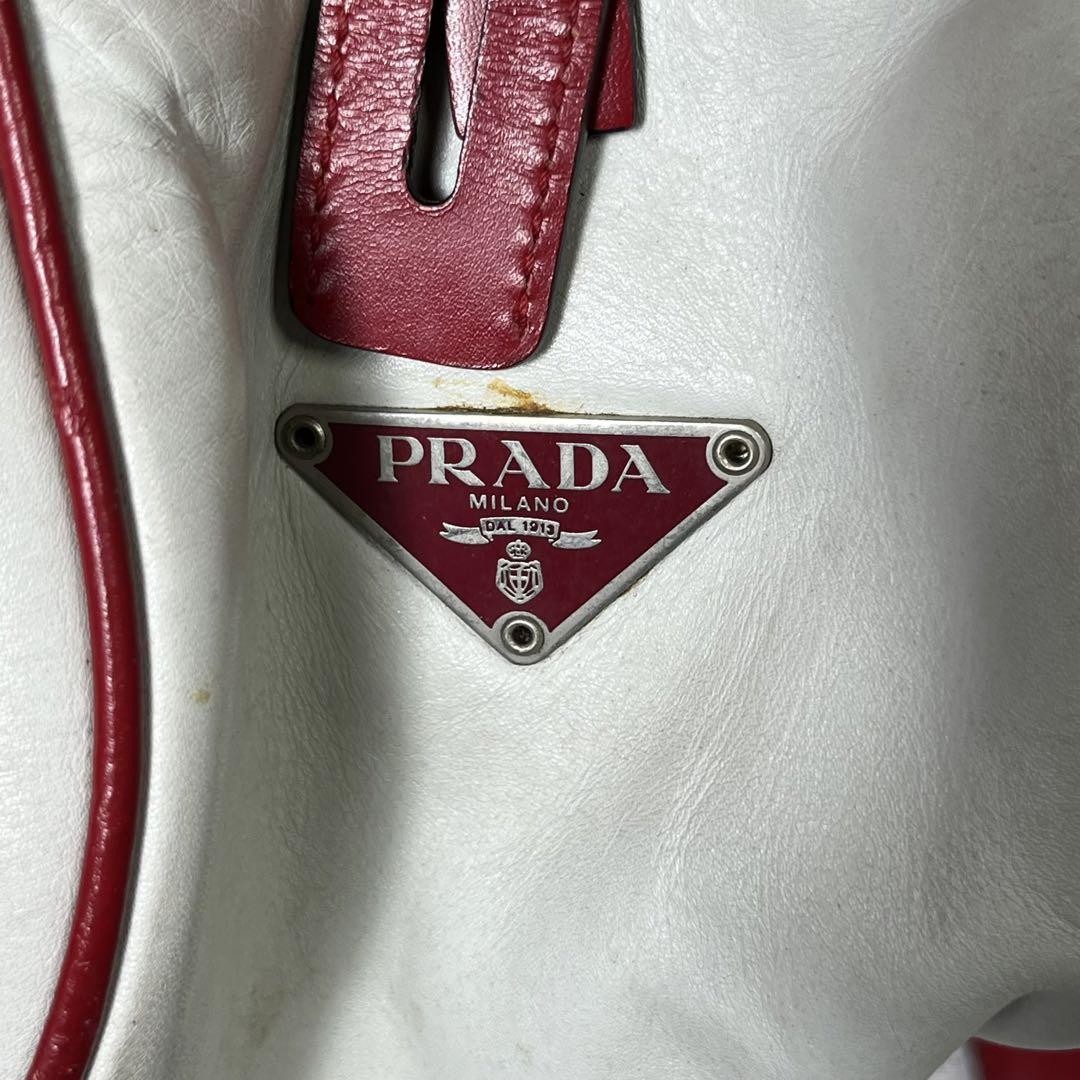 PRADA SS2000 Leather Mini Boston Bag Brown Triangle Logo Vintage