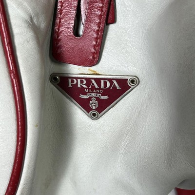 PRADA SS2000 Leather Mini Boston Bag Brown Triangle Logo Vintage