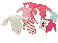 Huge lot 9 pcs baby mix body suits and tops girl clothes for 12 months
