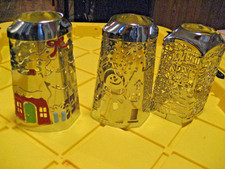 Set of 3 Christmas/Winter Bath  Body Works Metal Soap Holders Holiday