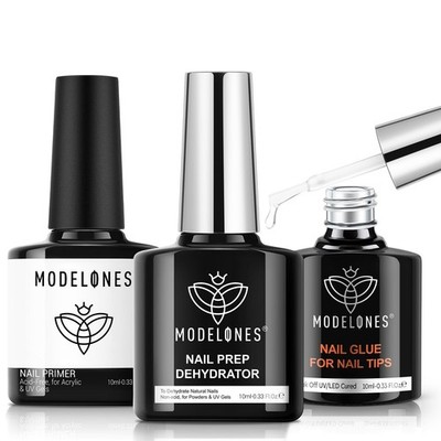modelones 10-in-One Gel Nail Glue with Nail Dehydrator and Primer for Acrylic Na
