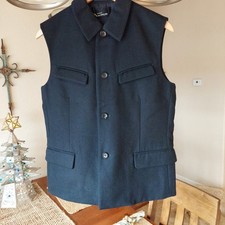 Comme Des Garcons Tricot Sleeveless Wool Vest Dark Navy 4 Pockets Lined Med Nice