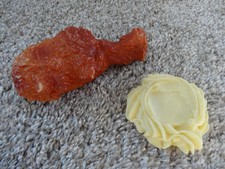 VINTAGE 1987 MTC Realistic Play Food CHICKEN LEG and MASHED POTATOES