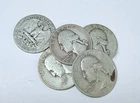 LOT OF 5 WASHINGTON QUARTERS 90% SILVER ALL 1940's - #6318