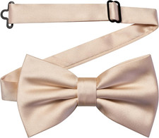 Solid Color Pre-tied Bow Tie Quality Adjustable Bowtie for Men Party Wedding