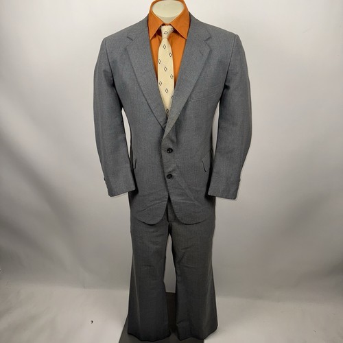 Vintage 60s Mens Suit 44 Short Jacket Coat 40 26 Pants Madmen Rat Pack MCM 1960s - Picture 2 of 24