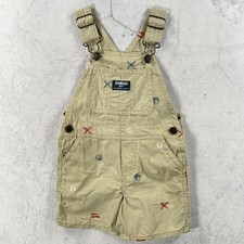 Vintage 90s OshKosh Shortalls Baby 12-18 Months Baseball Dungarees Bib Overalls