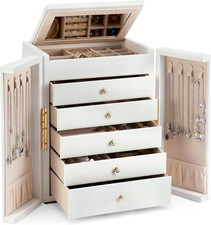 Six-Tier Jewelry Storage Case with Five Drawers