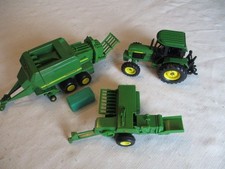 Vintage Ertl John Deere Farm Tractor With 2 Bailers