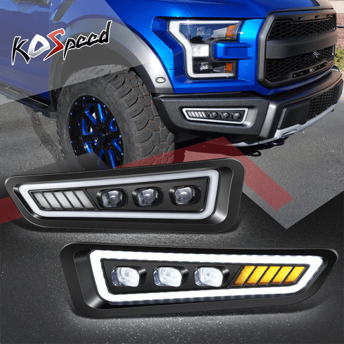 Sequential LED Signal Tri-Projector Fog Lights for Ford F-150 Raptor 2017-2020 - Picture 1 of 9