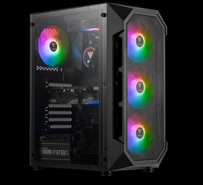 Gamdias AURA GC1 mid-tower, ATX PC case, Tempered Glass Side Panel, 4 ARGB Fans