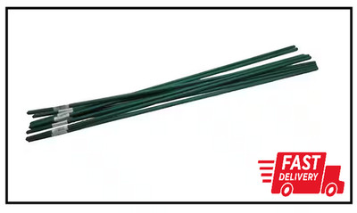 Garden Stakes 7 ft Tough Thick Plastic Polyethylene Coated Steel Green (10-Pack)