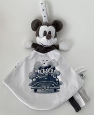6024🌟EXCELLENT ÉTAT Doudou Plat Mouchoir Mickey Blanc Pois Disney Nicotoy