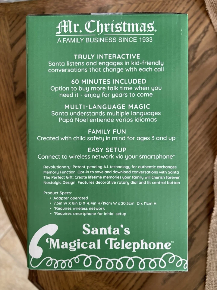 Escritorio telefónico interactivo mágico de Papá Noel inteligente animado de 8" decoración navideña Foto 4 de 4
